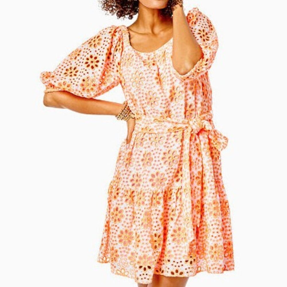 Lilly Pulitzer Kerrigan Dress in Cantaloupe Funflower, XS